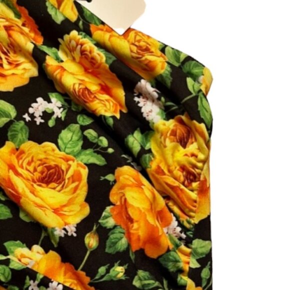 Zara NWT Women's Yellow Multi Floral Cross Twist Neck Halter Top Bodysuit Small - Picture 8 of 14